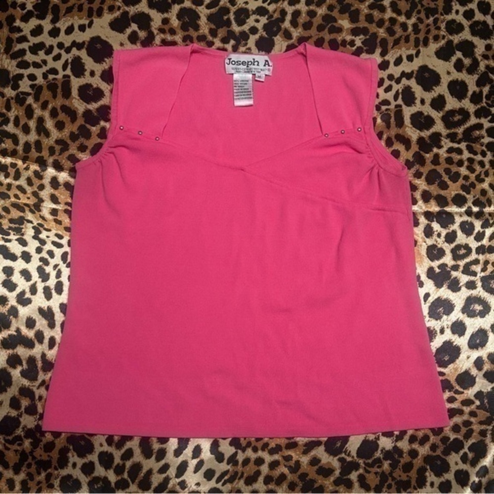 Vintage Joseph A. Hot Pink Tank Top with Round Studs